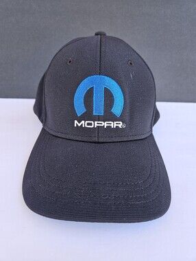 Mopar Black Hat with Blue Logo